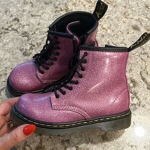 Sparkle Pink Toddler Doc Martin boots